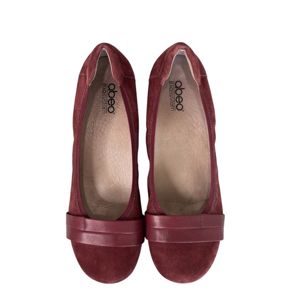 Abeo Bio System Tessa Comfort Shoe Size 10 Burgundy Suede Ballet Flats Loafer - Picture 11 of 11